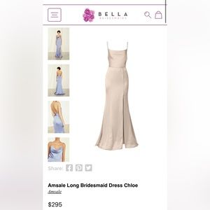 NWT AMSALE Chloe Long Bridesmaid’s dress Size 12 in Rose Quartz